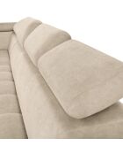 Canapé D'Angle Gauche Velours Nico 5 Places beige - 322x195x100 cm