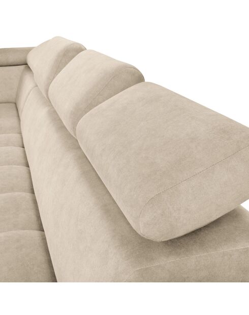 Canapé D'Angle Gauche Velours Nico 5 Places beige - 322x195x100 cm