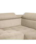 Canapé D'Angle Gauche Velours Nico 5 Places beige - 322x195x100 cm