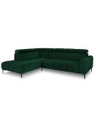 Canapé D'Angle Gauche Velours Nico 5 Places vert - 322x195x100 cm