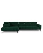 Canapé D'Angle Gauche Velours Nico 5 Places vert - 322x195x100 cm