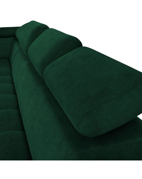 Canapé D'Angle Gauche Velours Nico 5 Places vert - 322x195x100 cm