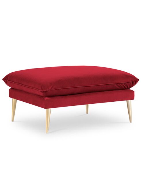 Pouf Velours Elio rouge - 100x80x45 cm