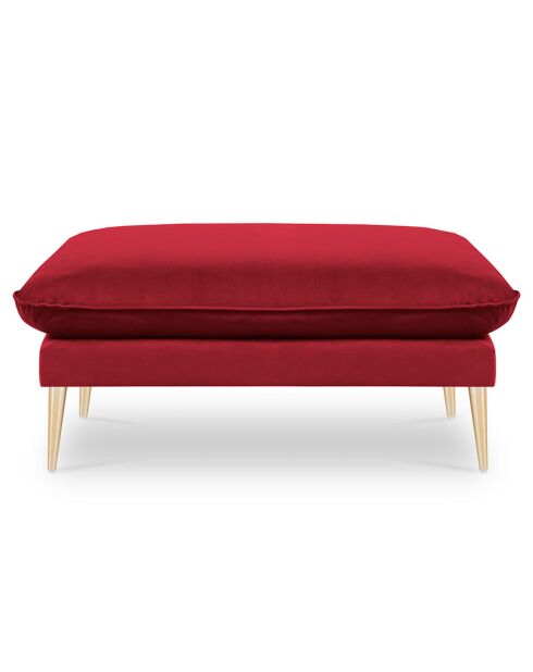 Pouf Velours Elio rouge - 100x80x45 cm