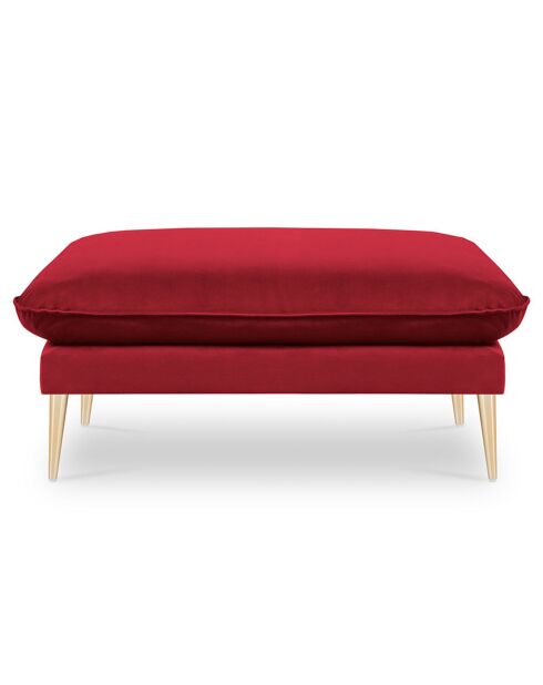 Pouf Velours Elio rouge - 100x80x45 cm