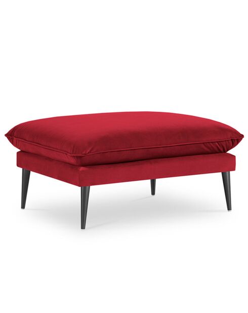 Pouf Velours Elio rouge - 100x80x45 cm