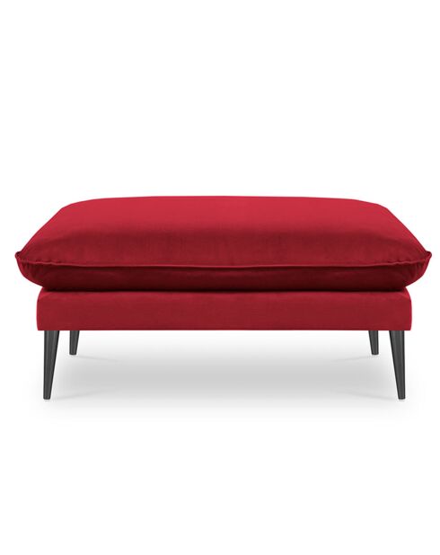 Pouf Velours Elio rouge - 100x80x45 cm