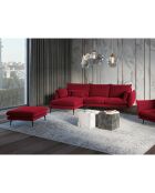 Pouf Velours Elio rouge - 100x80x45 cm