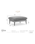 Pouf Velours Elio rouge - 100x80x45 cm