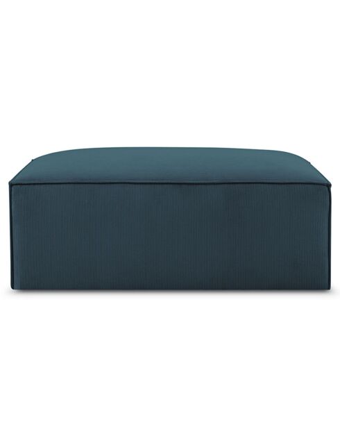 Pouf velours côtelé Carlo bleu foncé - 100x70x42 cm