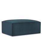 Pouf velours côtelé Carlo bleu foncé - 100x70x42 cm