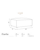 Pouf velours côtelé Carlo bleu foncé - 100x70x42 cm