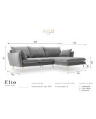 Canapé D'Angle Droit Velours Elio 5 Places rouge - 251x170x97 cm