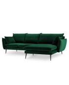 Canapé D'Angle Droit Velours Elio 5 Places vert bouteille - 251x170x97 cm