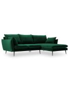 Canapé D'Angle Droit Velours Elio 5 Places vert bouteille - 251x170x97 cm