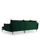 Canapé D'Angle Droit Velours Elio 5 Places vert bouteille - 251x170x97 cm