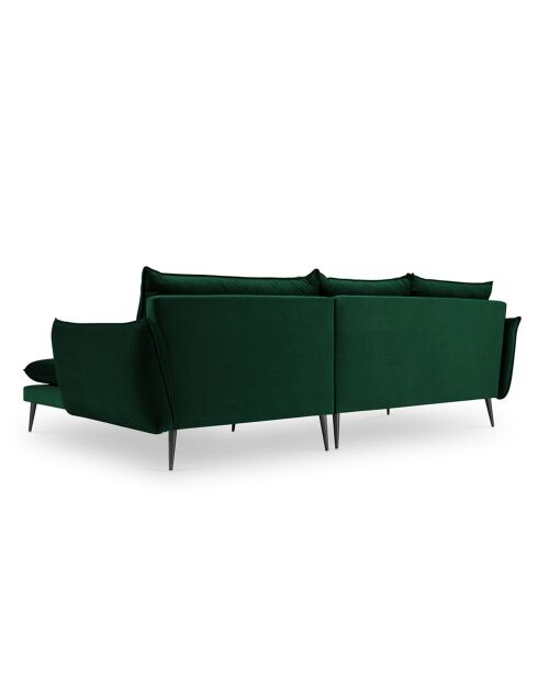 Canapé D'Angle Droit Velours Elio 5 Places vert bouteille - 251x170x97 cm