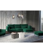 Canapé D'Angle Droit Velours Elio 5 Places vert bouteille - 251x170x97 cm
