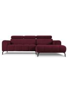 Canapé D'Angle Droit Velours Nico 4 Places rouge - 253x164x100 cm