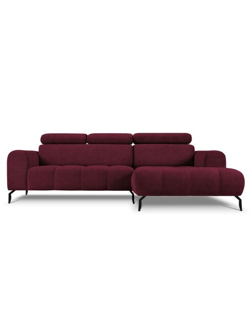 Canapé D'Angle Droit Velours Nico 4 Places rouge - 253x164x100 cm