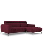 Canapé D'Angle Droit Velours Nico 4 Places rouge - 253x164x100 cm