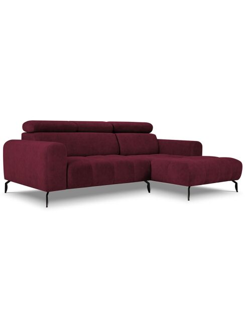 Canapé D'Angle Droit Velours Nico 4 Places rouge - 253x164x100 cm