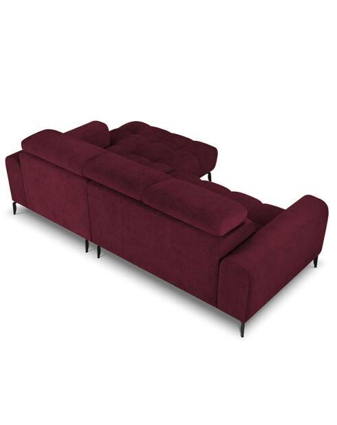 Canapé D'Angle Droit Velours Nico 4 Places rouge - 253x164x100 cm