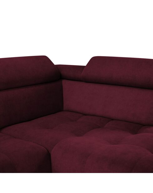 Canapé D'Angle Droit Velours Nico 4 Places rouge - 253x164x100 cm