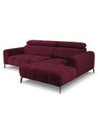 Canapé D'Angle Droit Velours Nico 4 Places rouge - 253x164x100 cm