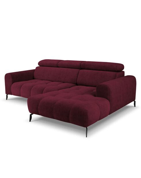 Canapé D'Angle Droit Velours Nico 4 Places rouge - 253x164x100 cm