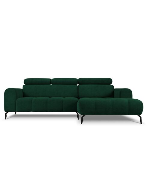 Canapé D'Angle Droit Velours Nico 4 Places vert - 253x164x100 cm