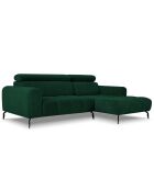 Canapé D'Angle Droit Velours Nico 4 Places vert - 253x164x100 cm