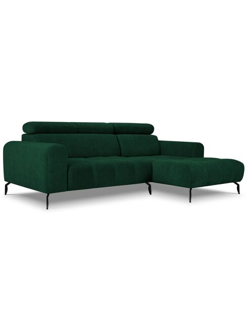 Canapé D'Angle Droit Velours Nico 4 Places vert - 253x164x100 cm