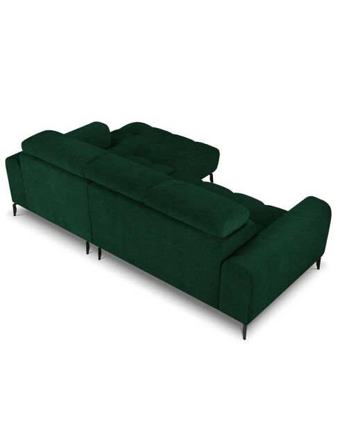 Canapé D'Angle Droit Velours Nico 4 Places vert - 253x164x100 cm