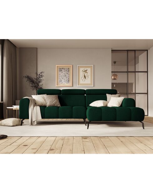 Canapé D'Angle Droit Velours Nico 4 Places vert - 253x164x100 cm