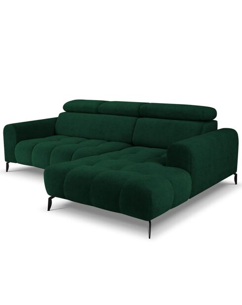 Canapé D'Angle Droit Velours Nico 4 Places vert - 253x164x100 cm