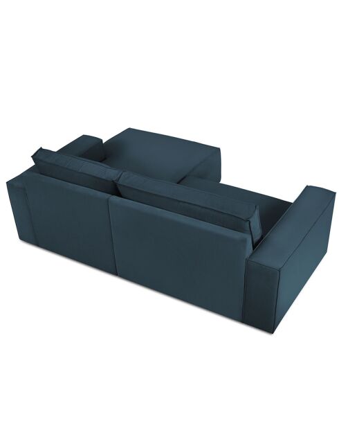 Canapé D'Angle Droit velours côtelé Carlo 3 Places bleu foncé - 229x166x90 cm