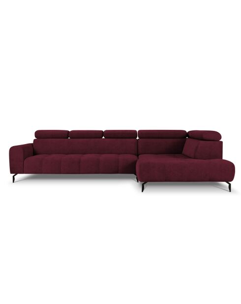 Canapé D'Angle Droit Velours Nico 5 Places rouge - 322x195x100 cm