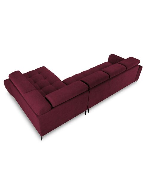 Canapé D'Angle Droit Velours Nico 5 Places rouge - 322x195x100 cm