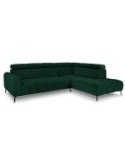 Canapé D'Angle Droit Velours Nico 5 Places vert - 322x195x100 cm