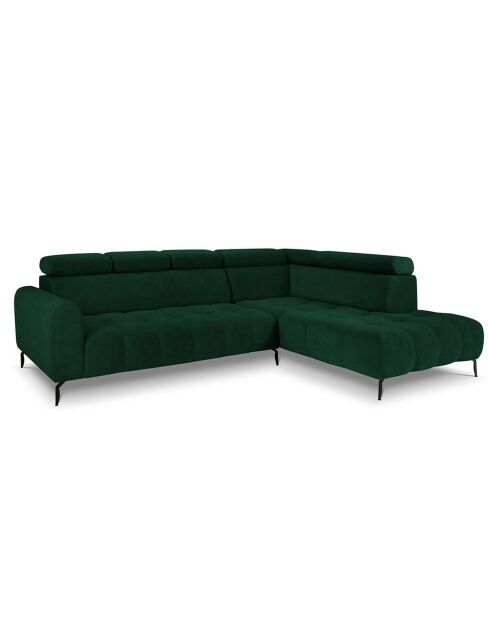 Canapé D'Angle Droit Velours Nico 5 Places vert - 322x195x100 cm