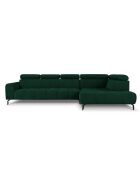 Canapé D'Angle Droit Velours Nico 5 Places vert - 322x195x100 cm