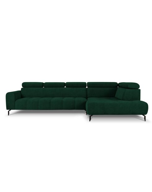 Canapé D'Angle Droit Velours Nico 5 Places vert - 322x195x100 cm