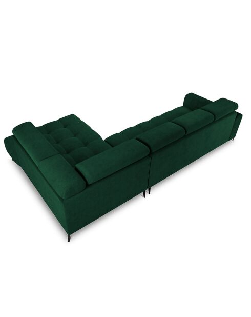 Canapé D'Angle Droit Velours Nico 5 Places vert - 322x195x100 cm