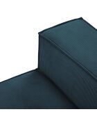 Canapé D'Angle Droit velours côtelé Carlo 5 Places bleu foncé - 341x166x90 cm