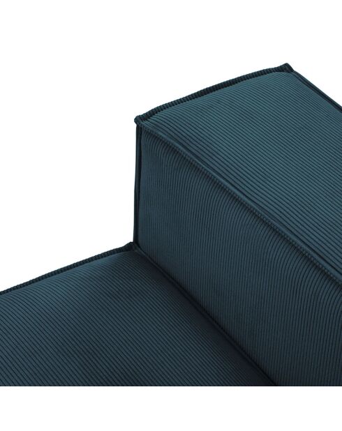 Canapé D'Angle Droit velours côtelé Carlo 5 Places bleu foncé - 341x166x90 cm