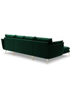 Canapé Panoramique Velours Elio 6 Places vert bouteille - 344x170x97 cm