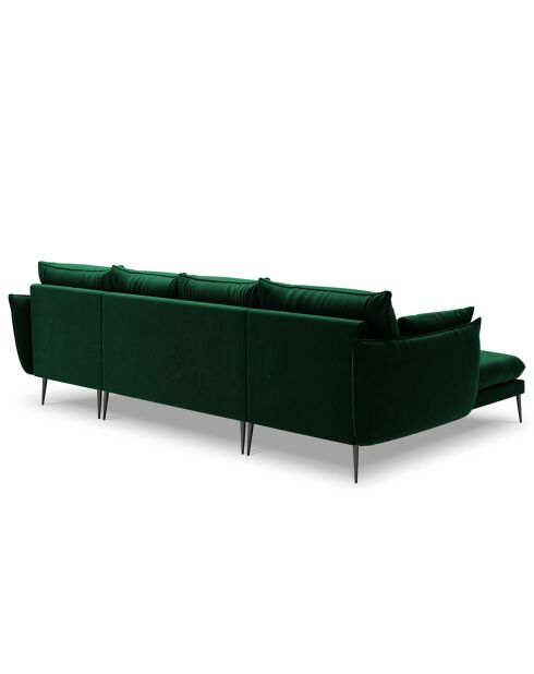 Canapé Panoramique Velours Elio 6 Places vert bouteille - 344x170x97 cm