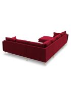 Canapé D'Angle Panoramique (Côté Droit) Velours Elio 7 Places rouge - 337x244x95 cm