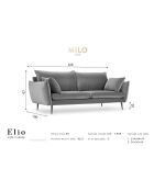 Canapé Velours Elio 4 Places vert bouteille - 228x100x97 cm